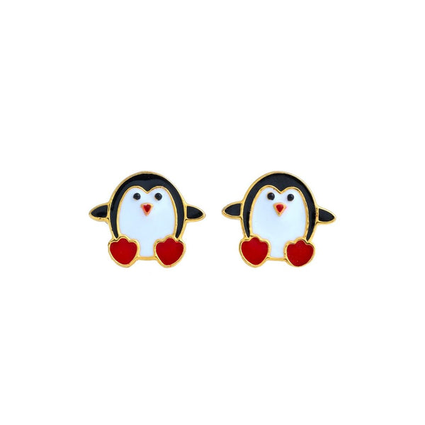 Penguin Kids Gold Earrings