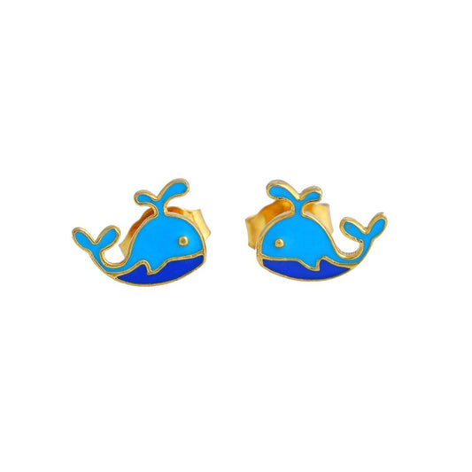 Dolphin Kids Gold Earrings - Arista Jewels