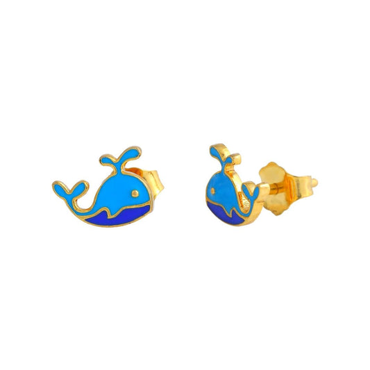 Dolphin Kids Gold Earrings - Arista Jewels