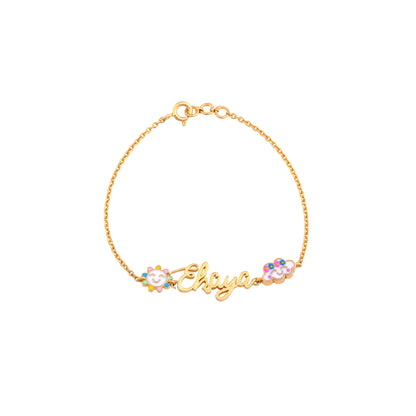 Personalized Ekaya Name With Sun &  Cloud Charm Bracelet - Arista Jewels