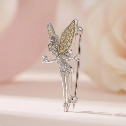 Silver Fairy Silver Brooch for Kids — Side Profile