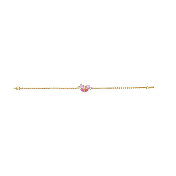 Pink Butterfly Kids Gold Bracelet