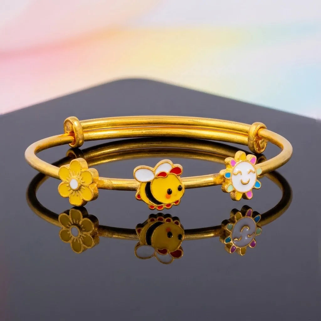 Silver Flower Bee Sun Kada – gallery image 5