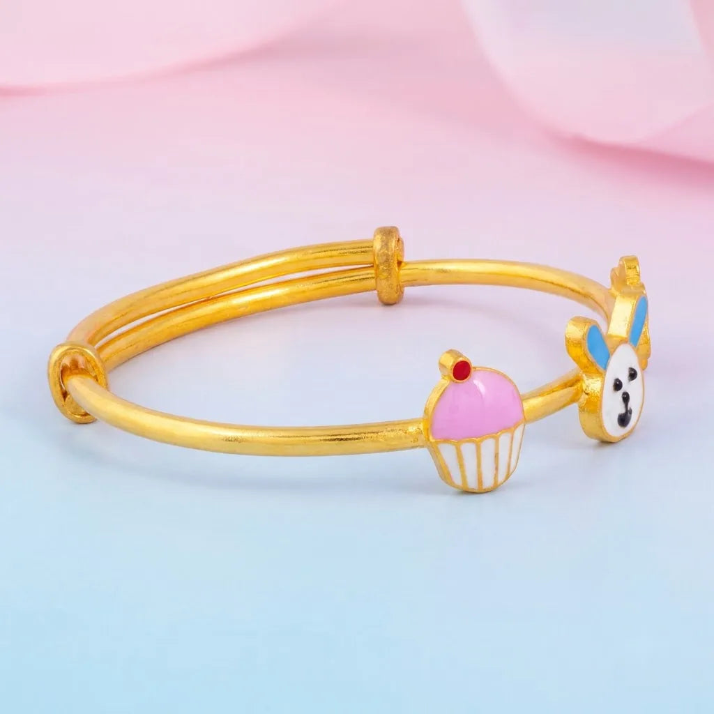 Silver Flower Bunny Cupcake Kada – gallery image 2