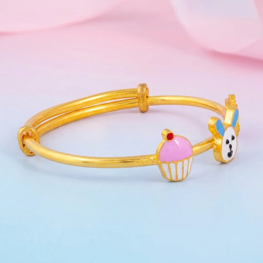 Silver Flower Bunny Cupcake Kada – gallery image 2