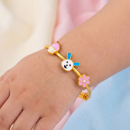 Silver Flower Bunny Cupcake Kada – gallery image 5