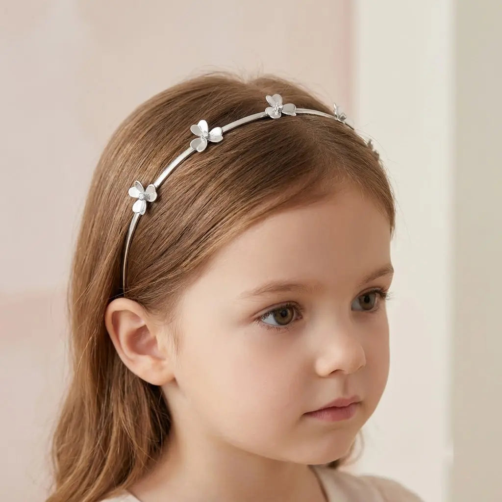 Silver Flower Hair Band in Silver — Human Scale