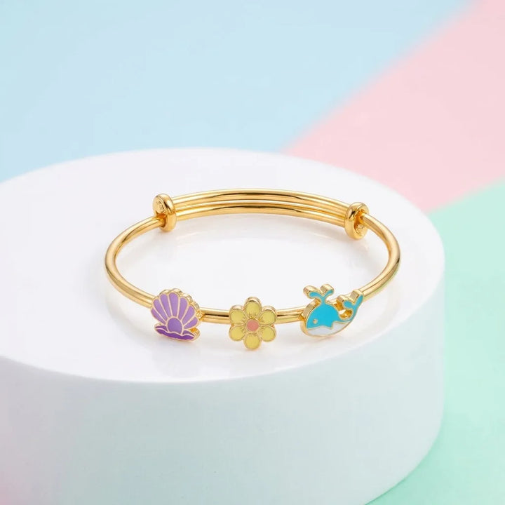 Silver Ocean Dreams Kada Kada – Seashell, Flower & Dolphin – Main product image