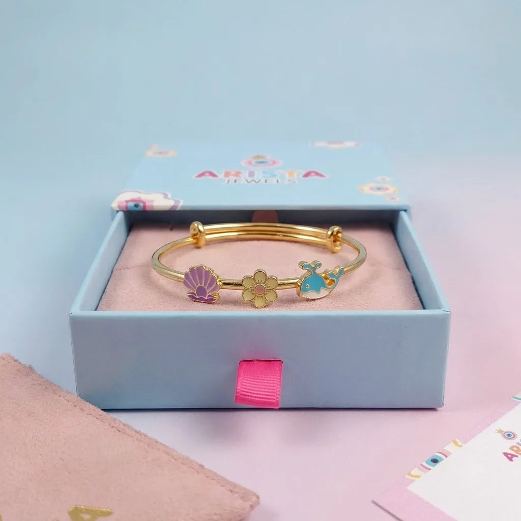 Silver Ocean Dreams Kada Kada – Seashell, Flower & Dolphin – Arista Jewels packaging