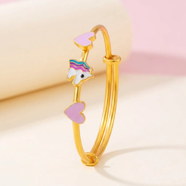 Silver Unicorn Dreams Silver Kada – Pink Hearts & Unicorn – gallery image 5