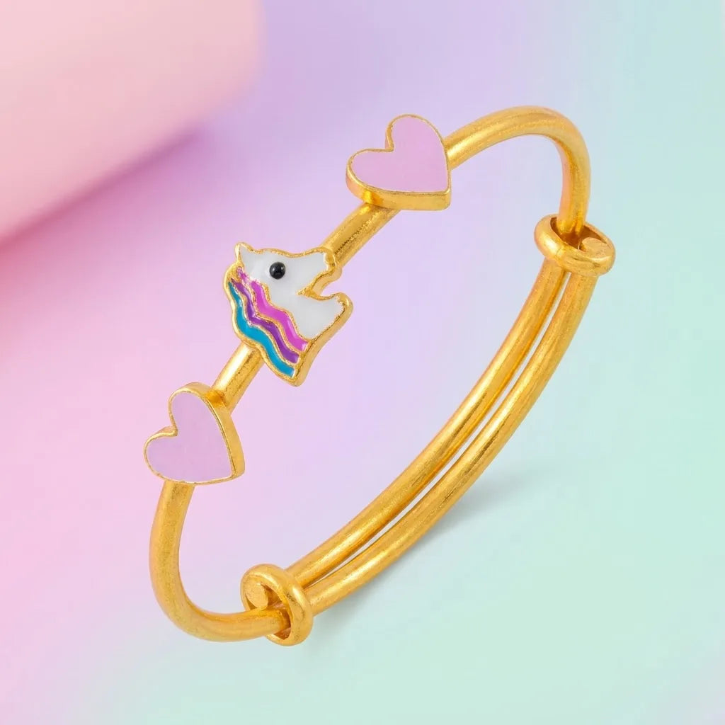 Silver Unicorn Dreams Silver Kada – Pink Hearts & Unicorn – gallery image 7