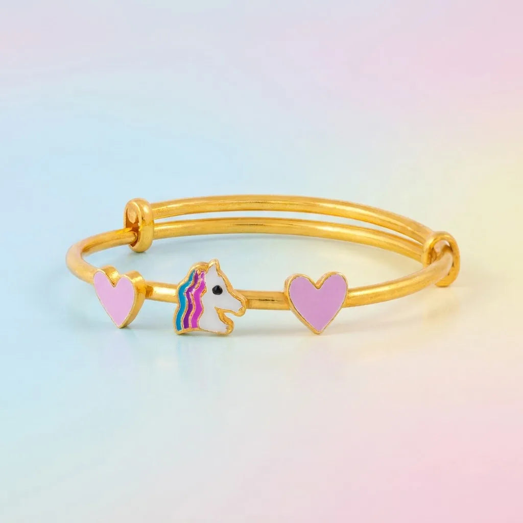 Silver Unicorn Dreams Silver Kada – Pink Hearts & Unicorn – gallery image 8