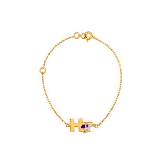 Letter H helicopter Bracelet - Arista Jewels