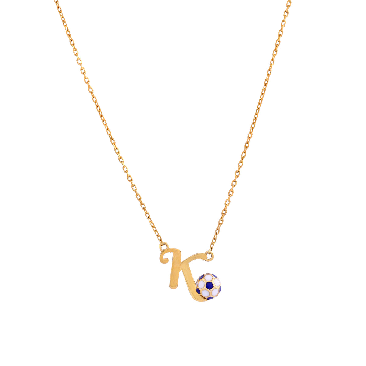 Football Letter K Neckalce - Arista Jewels