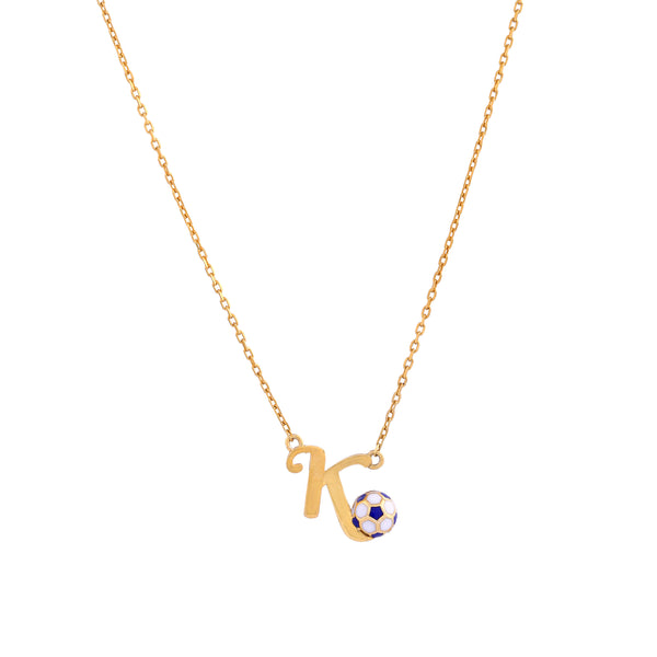 Football Letter K Neckalce - Arista Jewels