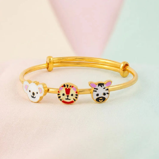 Silver Jungle Buddies Silver Kada – Koala, Lion & Zebra – main product image