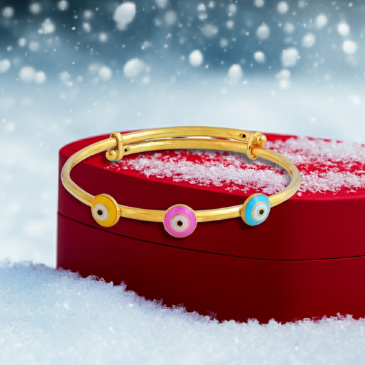 3 Evil Eye Kids Gold Kada - Arista Jewels