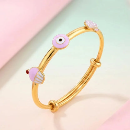 Silver Pink Evil Eye Adjustable Kada – Alternate dynamic angle