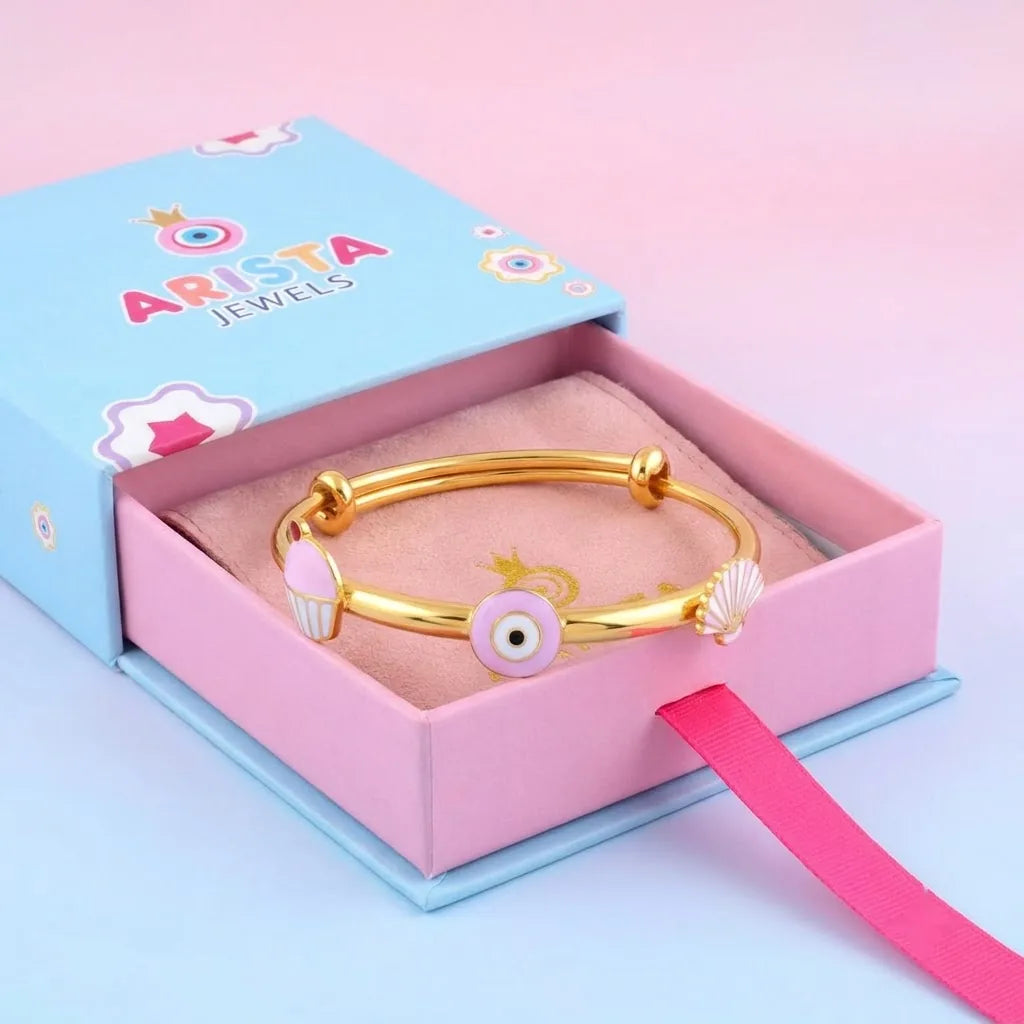 Silver Pink Evil Eye Adjustable Kada – Arista Jewels packaging