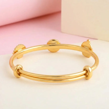Silver Pink Evil Eye Adjustable Kada – Side silhouette