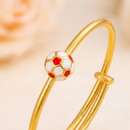 Silver Red Football Silver Kada – For Little Champions – Close-up product detail