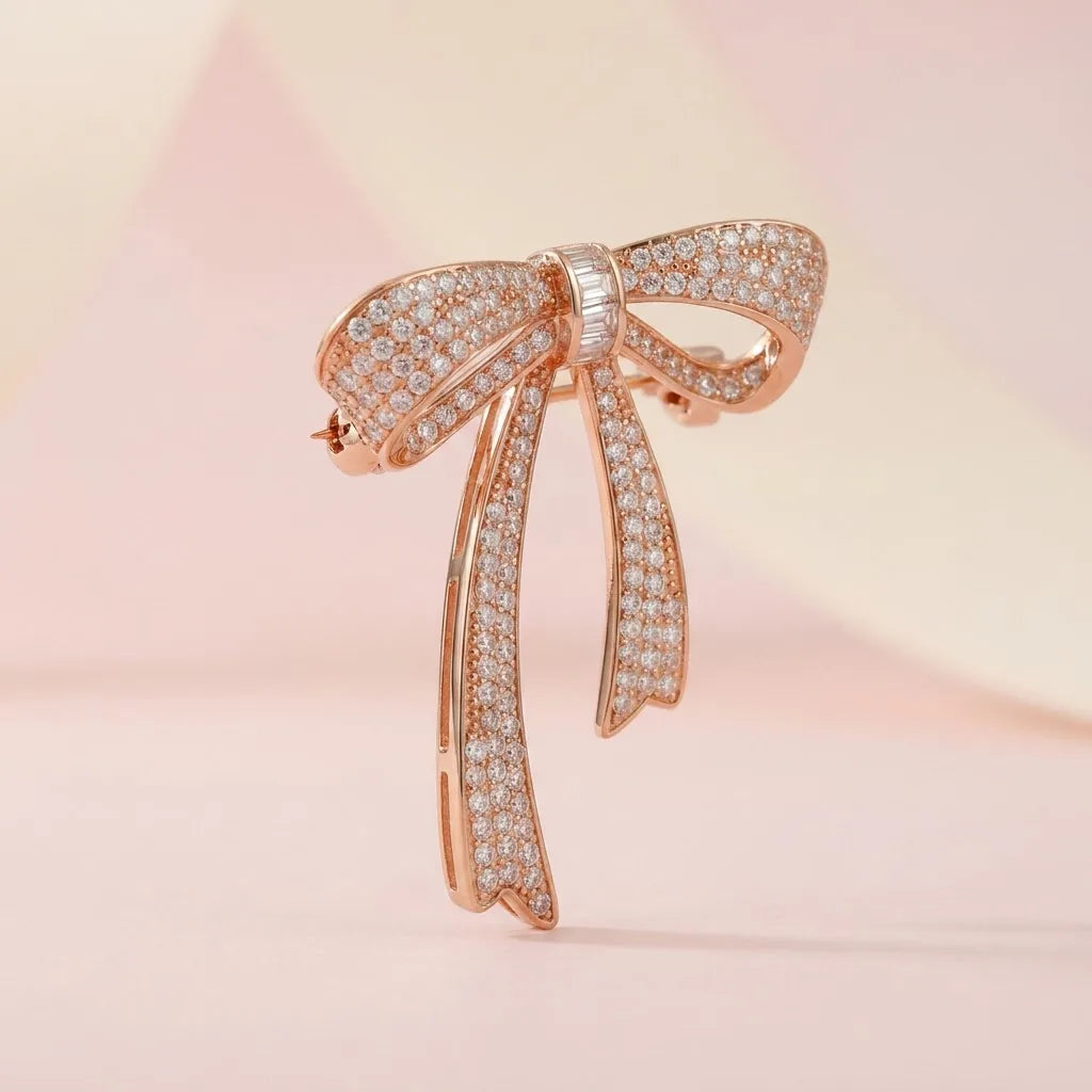 Silver Ribbon Silver Brooch for Kids — Dynamic Form