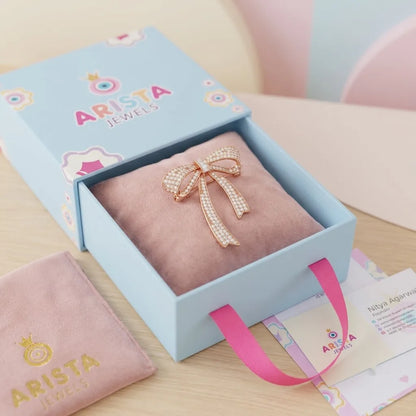 Silver Ribbon Silver Brooch for Kids — Packaging