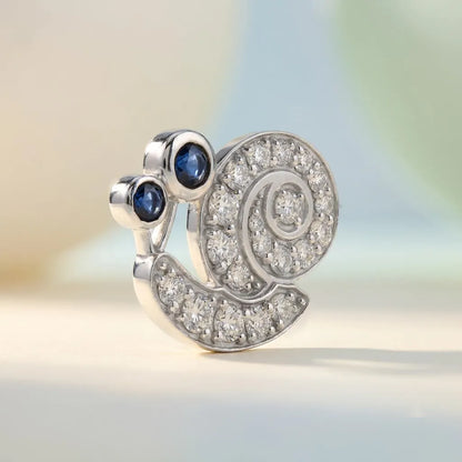 Silver Snail Silver Brooch for Kids — Side Profile