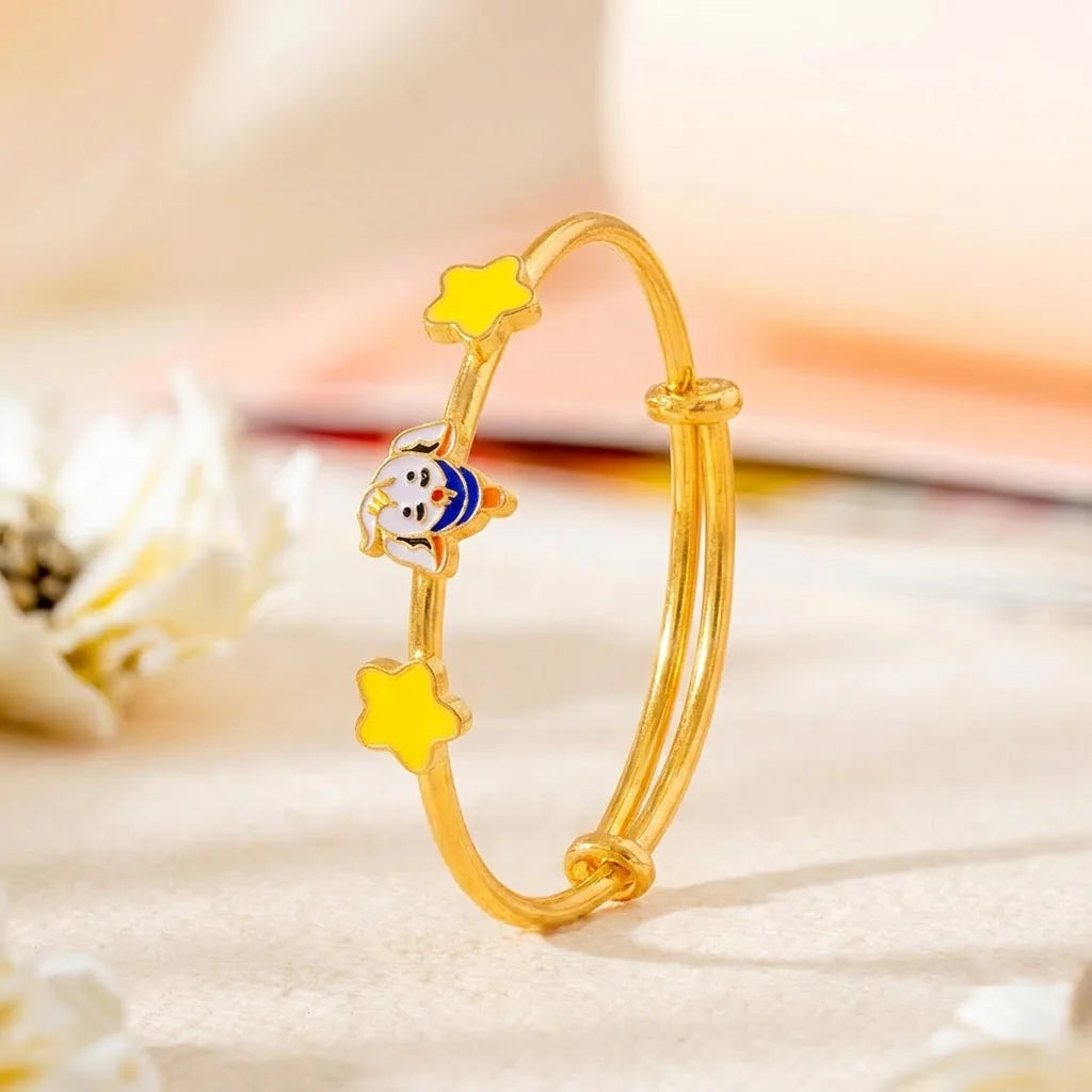 Silver Divine Blessings Silver Kada – Lord Ganesha with Star Charms – gallery image 6