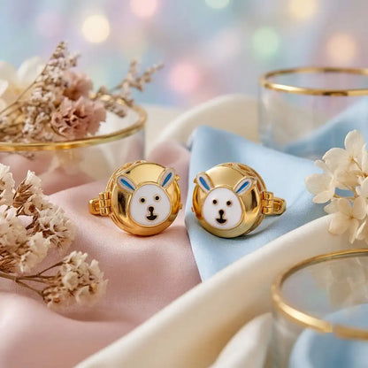 Silver Sterling Silver Cufflink Bunny Face for Newborn to 15 Years | Hypoallergenic – artistic mood
