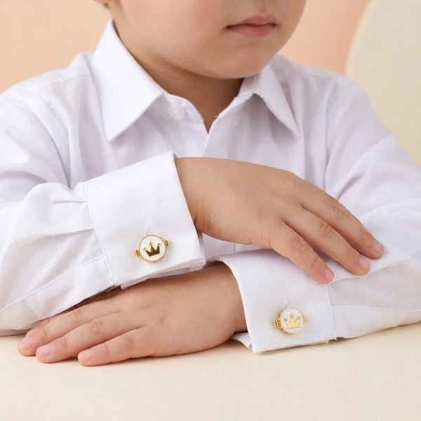 Silver Sterling Silver Cufflink Crown for Newborn to 15 Years | Hypoallergenic — Human Scale