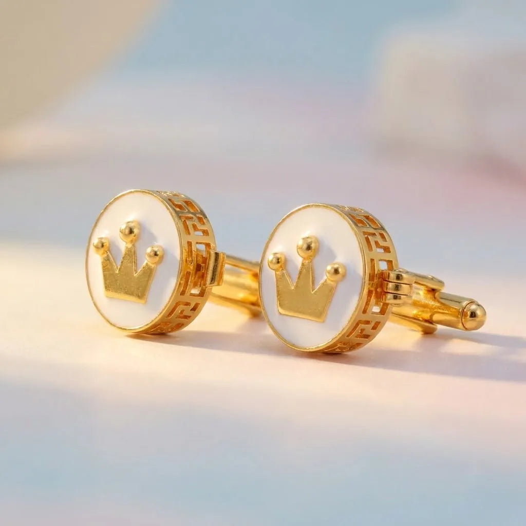 Silver Sterling Silver Cufflink Crown for Newborn to 15 Years | Hypoallergenic — Side Profile
