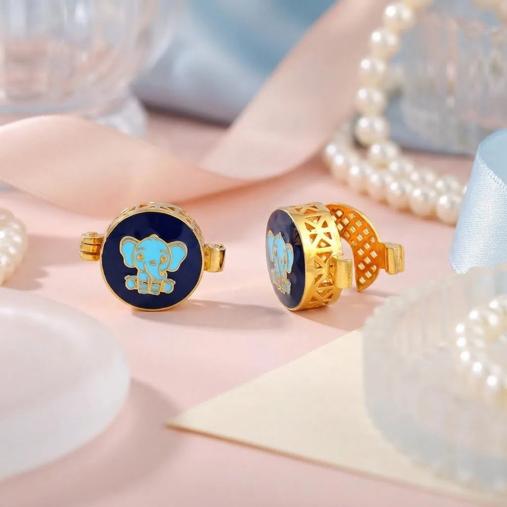Silver Sterling Silver Cufflink Elephant for Newborn to 15 Years | Hypoallergenic – artistic mood