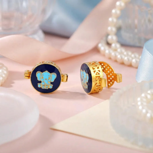 Silver Sterling Silver Cufflink Elephant for Newborn to 15 Years | Hypoallergenic – artistic mood