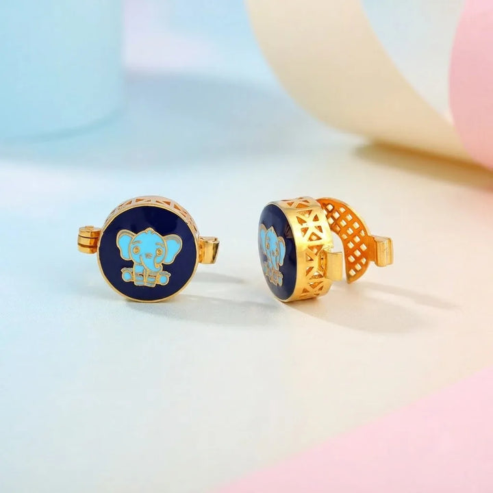 Silver Sterling Silver Cufflink Elephant for Newborn to 15 Years | Hypoallergenic – main hero