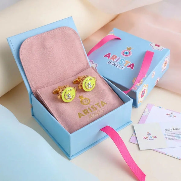 Silver Sterling Silver Cufflink Moon for Newborn to 15 Years | Hypoallergenic – packaging