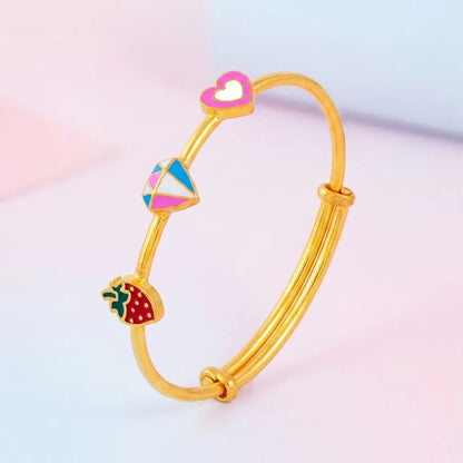Silver Strawberry Diamond Heart Kada – Alternate dynamic angle