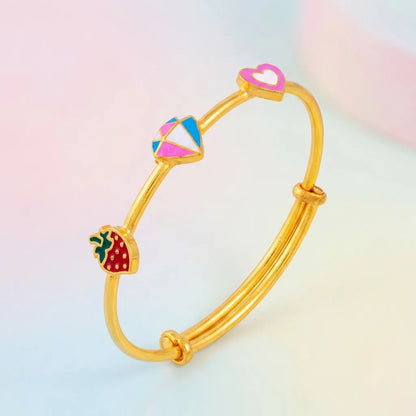 Silver Strawberry Diamond Heart Kada – Main product image