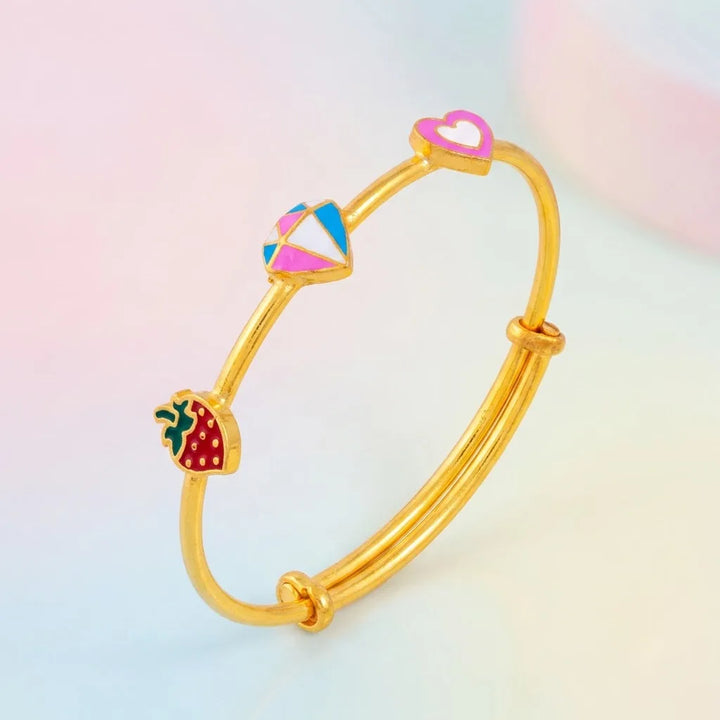 Silver Strawberry Diamond Heart Kada – Main product image